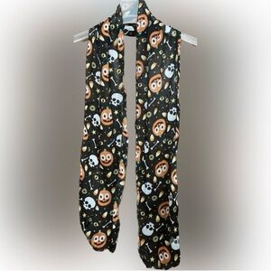 🍄Halloween Theme Sheer Scarf Pumpkins Skull Jack-o-lantern Sheer Wrap Shawl